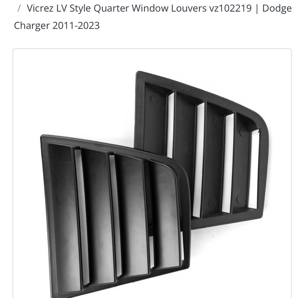 Quarter louvers for Dodge charger